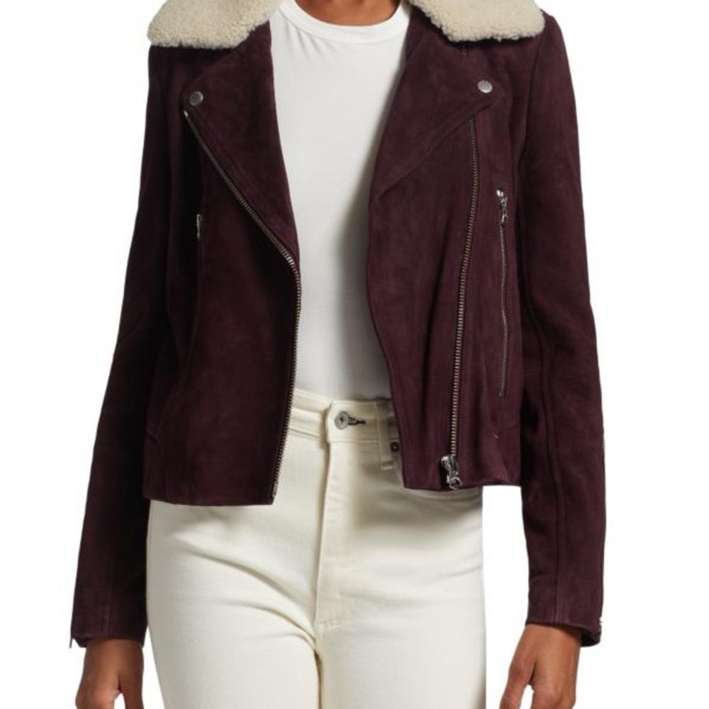 Worn Once - rag & bone Mack Suede Jacket with Removable Shearling Collar